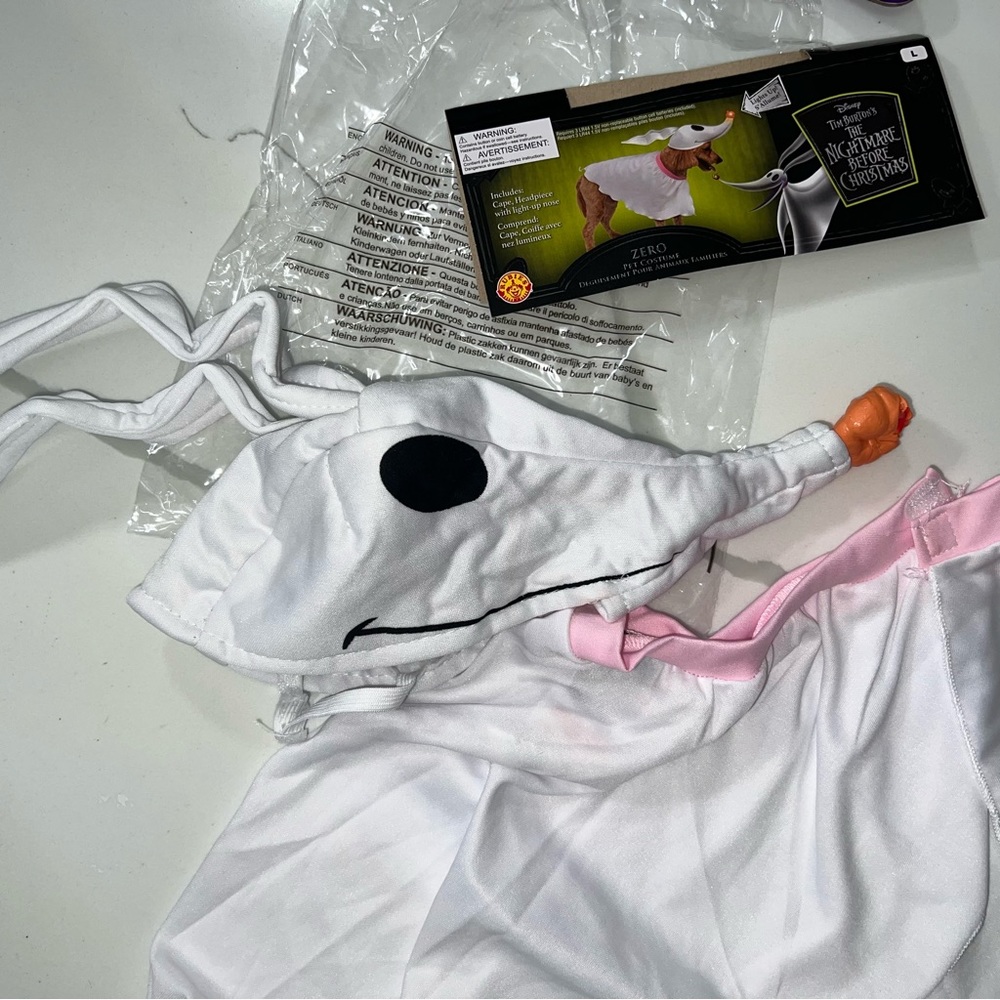 Dog Costume: Zero from Nightmare Before Christmas. Size L.